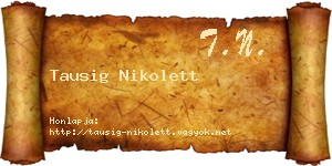 Tausig Nikolett névjegykártya